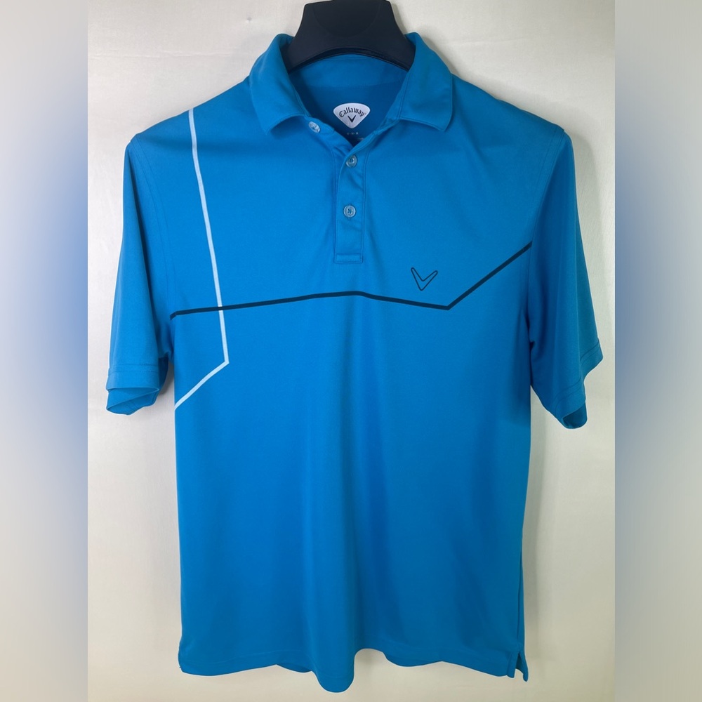 Callaway Polo Short Sleeve Shirt Size Medium Vibrant Blue Golfcore Sporty